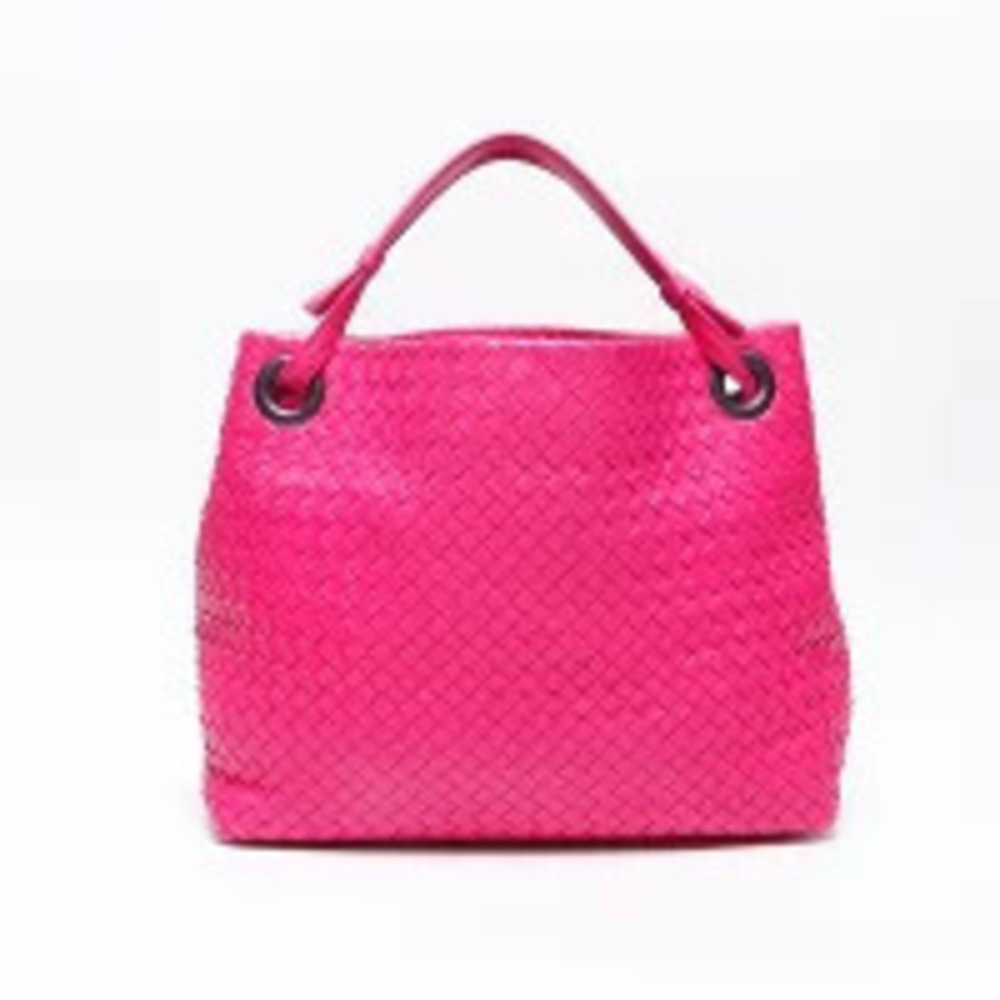 Bottega Veneta Intrecciato Cesta Shoulder Bag Pink